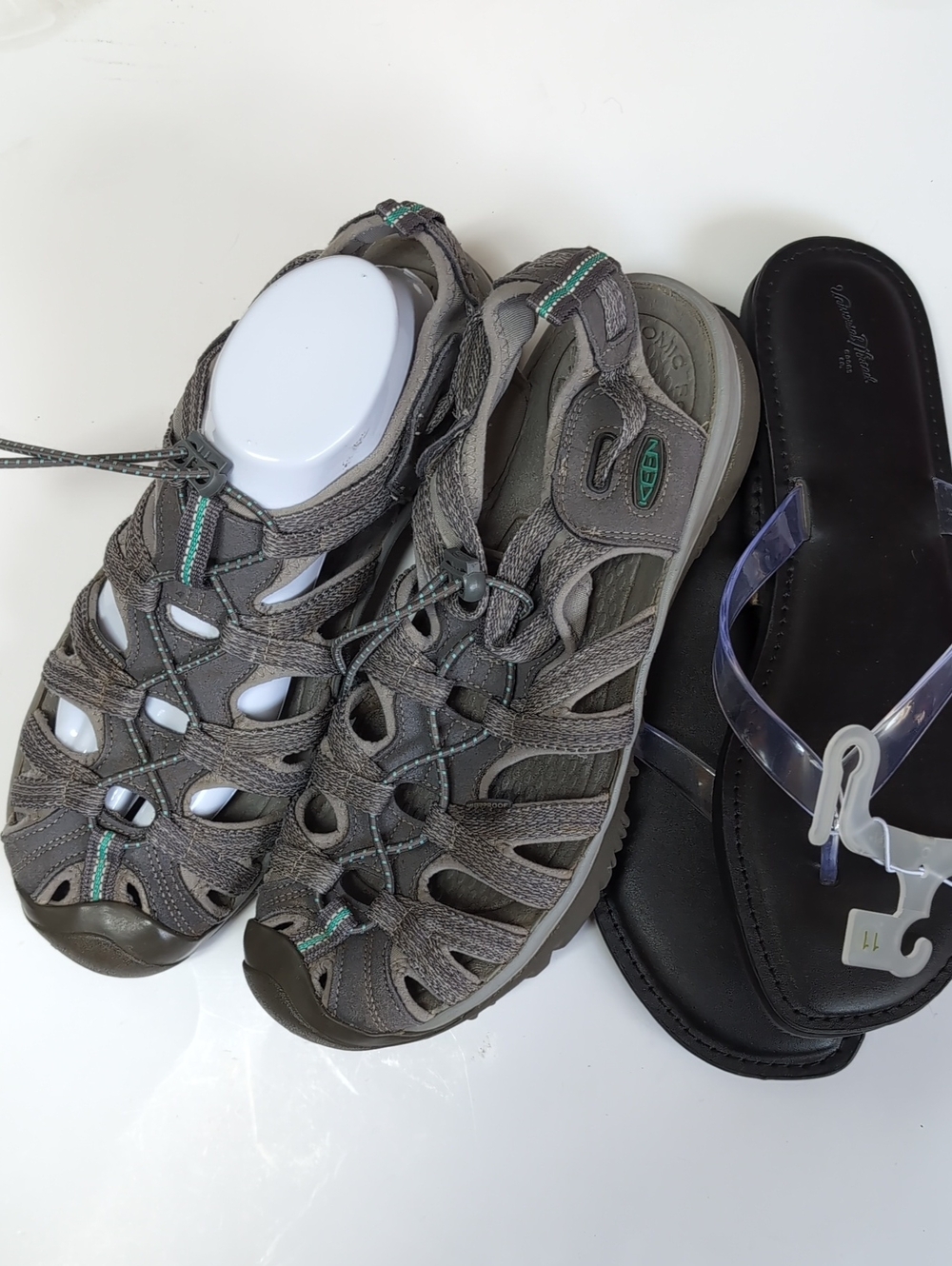 Bundle Keen Gray Sandal with Teal Stitch Accents Bundle With Universal Thread .
